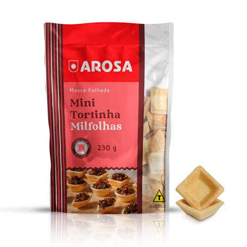 Mostrar detalhes de Mini Tortinha Quadrada 230g 81 und 61101 - AROSA Imagem de Mini Tortinha Quadrada 230g 81 und 61101 - AROSA